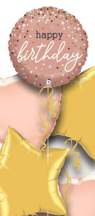 Birthday Rose Gold Sparkle Balloon