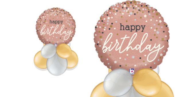 Birthday Rose Gold Sparkle Balloon