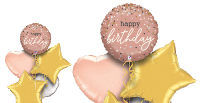 Birthday Rose Gold Sparkle Balloon