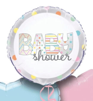 Baby Shower Silver Spots Balloon