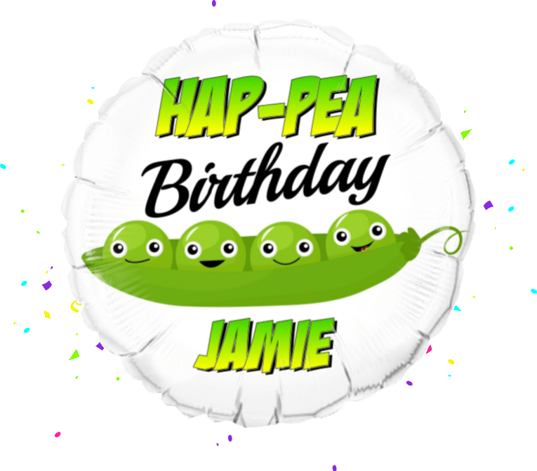 Hap-Pea Birthday balloon 