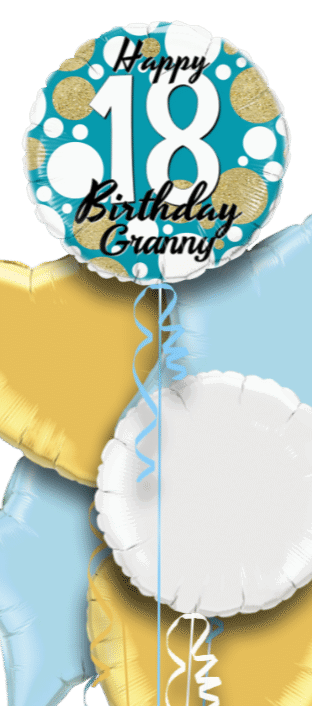 Birthday Age Blue and Gold Dots Balloon