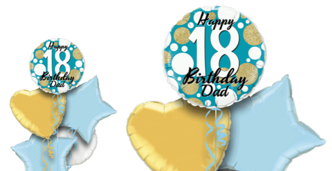 Birthday Age Blue and Gold Dots Balloon