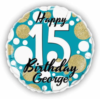 Birthday Age Blue and Gold Dots