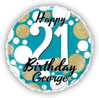 Birthday Age Blue and Gold Dots