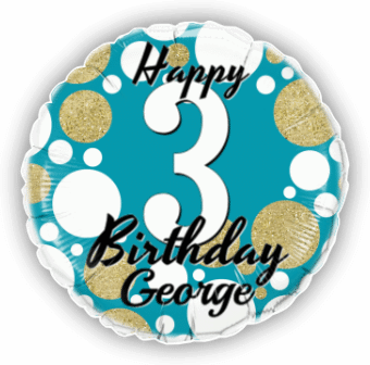 Birthday Age Blue and Gold Dots