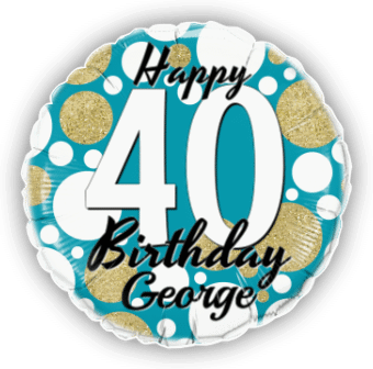 Birthday Age Blue and Gold Dots