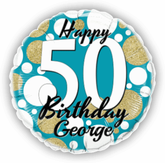 Birthday Age Blue and Gold Dots