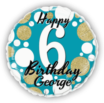 Birthday Age Blue and Gold Dots