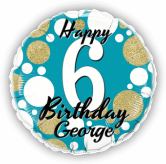 Birthday Age Blue and Gold Dots