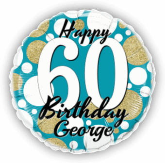 Birthday Age Blue and Gold Dots
