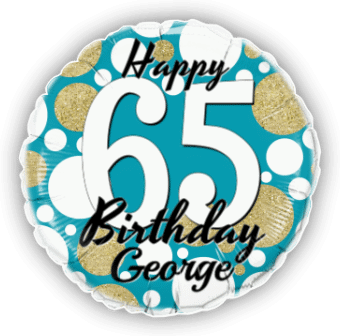 Birthday Age Blue and Gold Dots