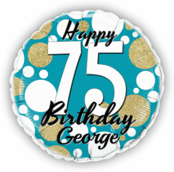 Birthday Age Blue and Gold Dots