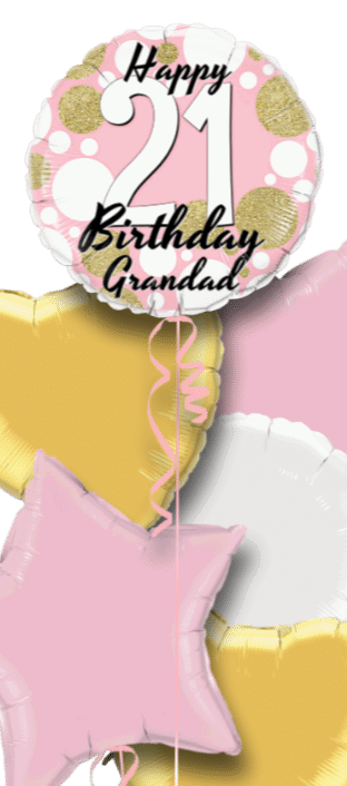 Birthday Age Pink and Gold Dots Balloon