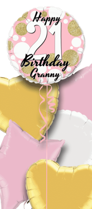 Birthday Age Pink and Gold Dots Balloon