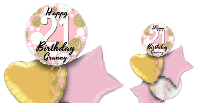 Birthday Age Pink and Gold Dots Balloon