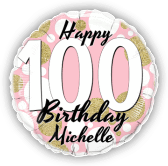 Birthday Age Pink and Gold Dots