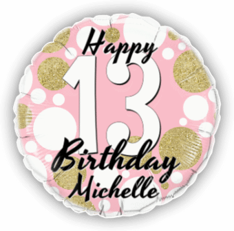 Birthday Age Pink and Gold Dots