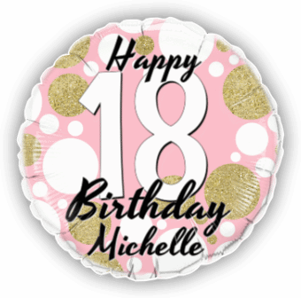 Birthday Age Pink and Gold Dots