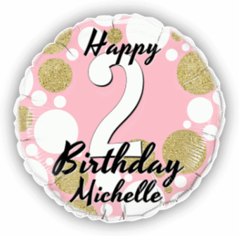 Birthday Age Pink and Gold Dots