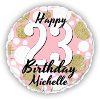 Birthday Age Pink and Gold Dots