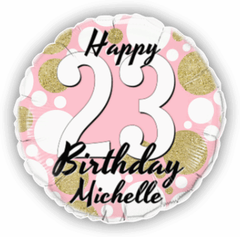 Birthday Age Pink and Gold Dots