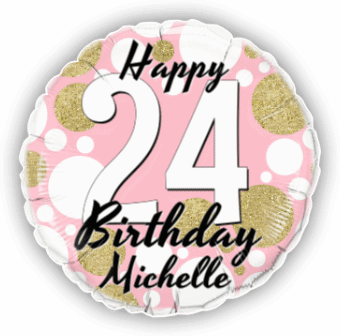 Birthday Age Pink and Gold Dots