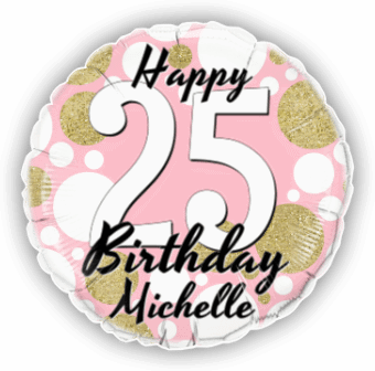 Birthday Age Pink and Gold Dots