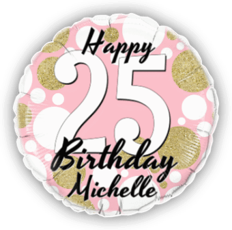 Birthday Age Pink and Gold Dots