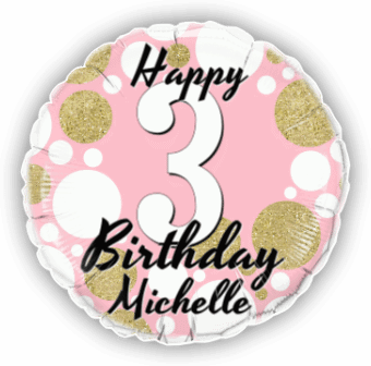 Birthday Age Pink and Gold Dots