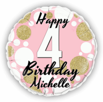 Birthday Age Pink and Gold Dots