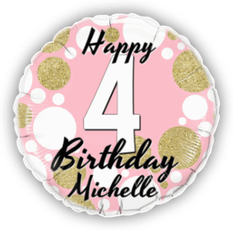 Birthday Age Pink and Gold Dots