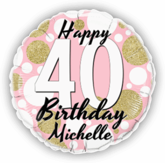 Birthday Age Pink and Gold Dots