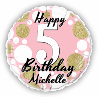 Birthday Age Pink and Gold Dots