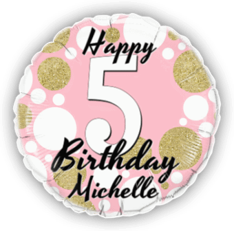 Birthday Age Pink and Gold Dots