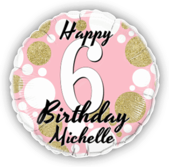 Birthday Age Pink and Gold Dots