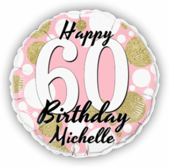 Birthday Age Pink and Gold Dots