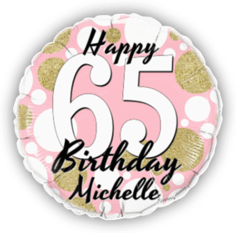 Birthday Age Pink and Gold Dots