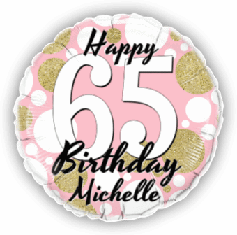 Birthday Age Pink and Gold Dots