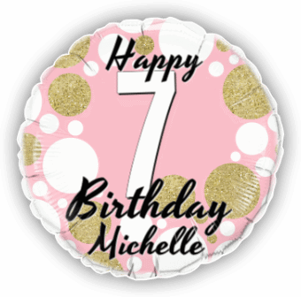 Birthday Age Pink and Gold Dots