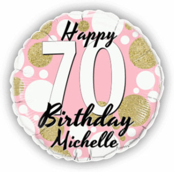 Birthday Age Pink and Gold Dots