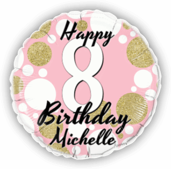 Birthday Age Pink and Gold Dots