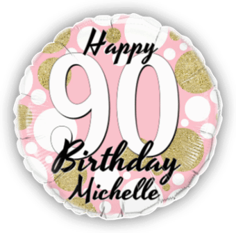 Birthday Age Pink and Gold Dots