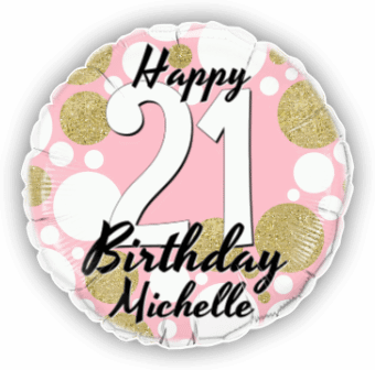 Birthday Age Pink and Gold Dots