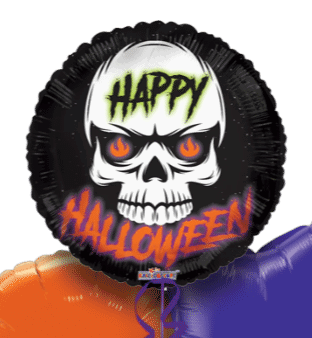 Fire Eyes Skull Happy Halloween Balloon