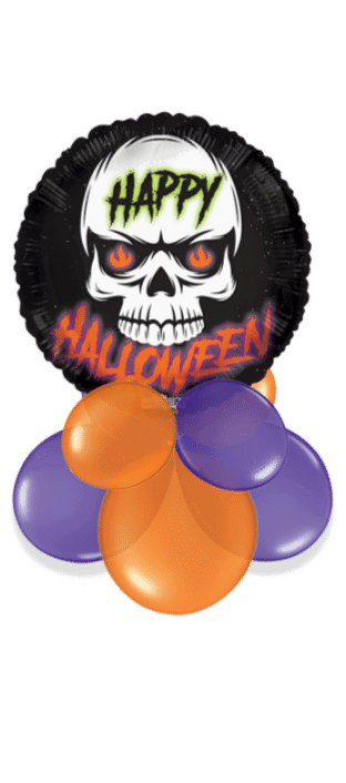 Fire Eyes Skull Happy Halloween Balloon
