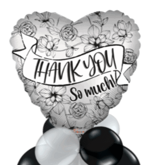 Thank You So Much Silver Heart Balloon