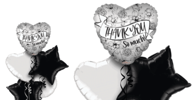 Thank You So Much Silver Heart Balloon