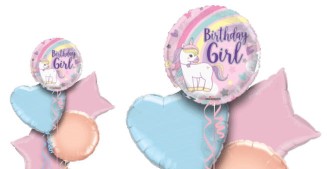 Birthday Girl Unicorn Rainbow Balloon