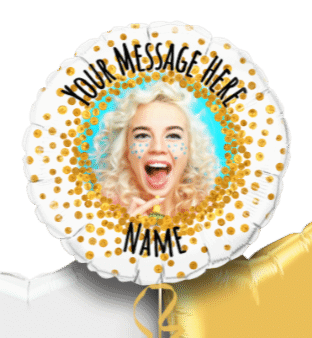 Gold Glitter Personalised Balloon